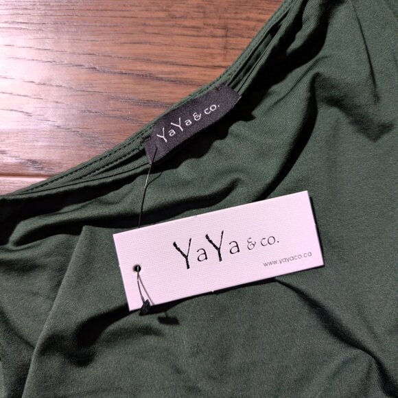 New YaYa&Co one shoulder ruched dress green size medium - Picture 11 of 16